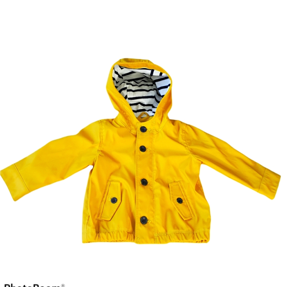 Gap Baby Mustard Yellow Hooded Rain Jacket 12-18M
